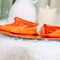 10 Pieces Orange Ruffled Spandex Chair Bands for Bright Event Accents 8x13 inches